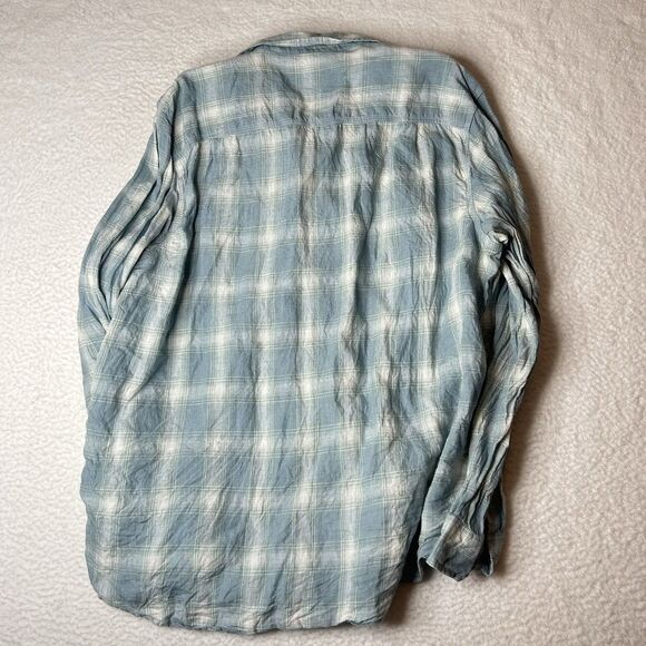Lucky Brand Original Classic Fit Men’s 100% Linen Plaid Shirt Blue XXL Coastal - Picture 8 of 8